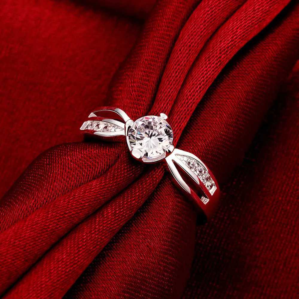 New Fashion 925 Sterling Silver 7-10# Fine Shiny Zircon Ring For Women Charm Luxury Wedding Party Favor Jewelry Wholesale XJ250707