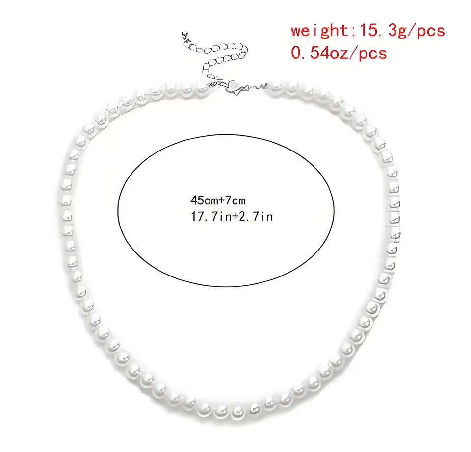 Trendy Pearl Necklace For Men Temperament Simple Handmade Strand Bead Fine Jewelry Wedding Gift 250704