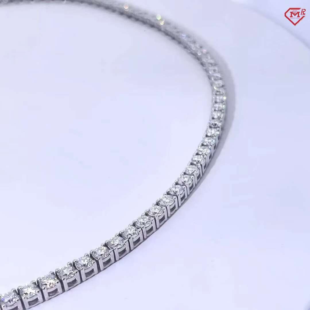 Factory Tennis Necklace High Quality Iced Out White Gold Plated 925 Silver 4mm Men Vvs Moissanite Tennis Chain