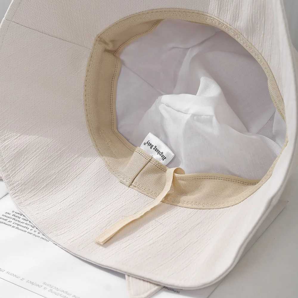 2025 New Womens Bucket Hat with Big Bow Spring Summer Hats for Women Korean Style Fashion Simple Fisherman Cap Travel Sunscreen Y250707