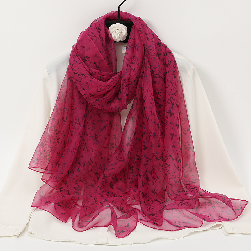 K1277 Solid color chiffon silk scarf for women for dance party uniform decoration scarf flowing long scarf thin sunscreen neck collar