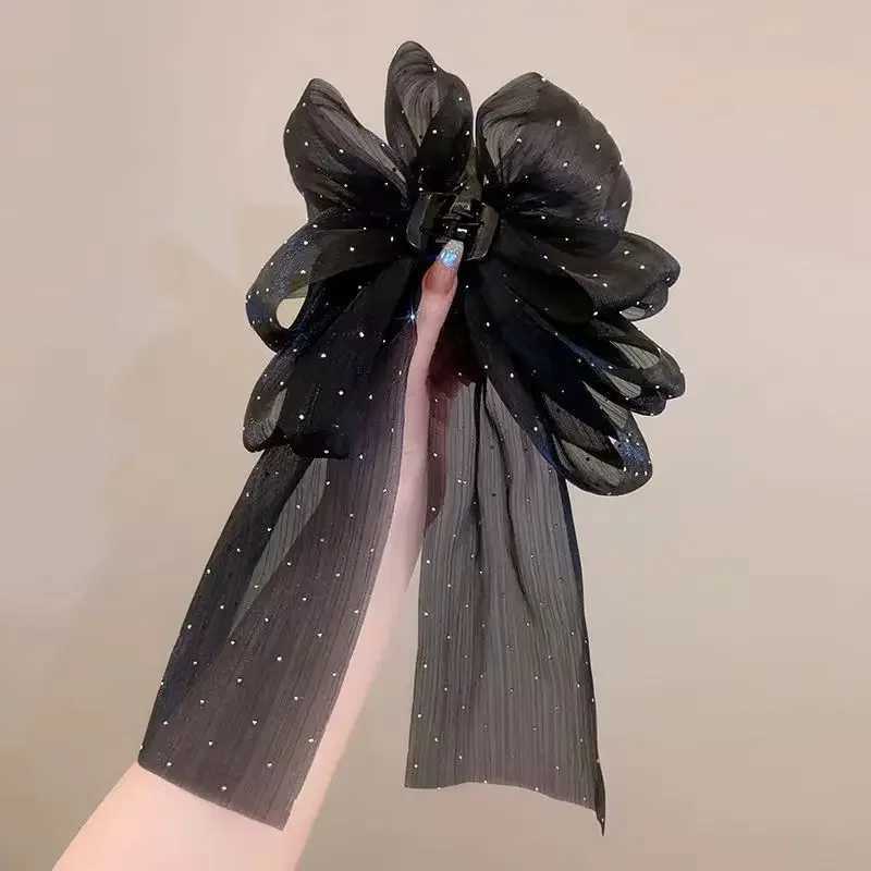 Fashion Sweet Large Bow Claw Clip Non-slip New Hairpin for Women Ponytail Hair Crabs Hair Clip Girls Ribbon Hair Accessories Z250707
