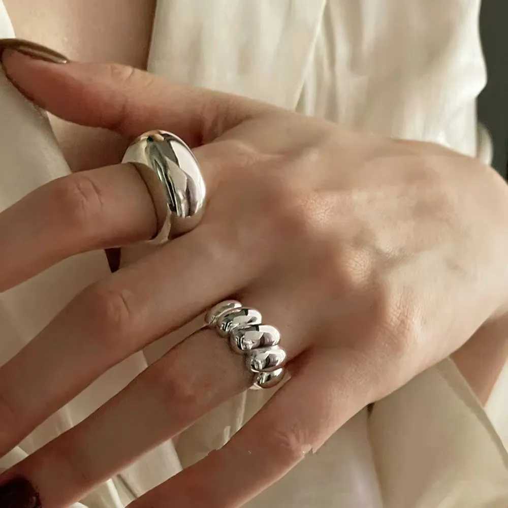 925 Sterling Silver Trend Arched Wide Ring For Women Geometry Punk Design Jewelry Asymmetric Gift Dropshipping XJ250707