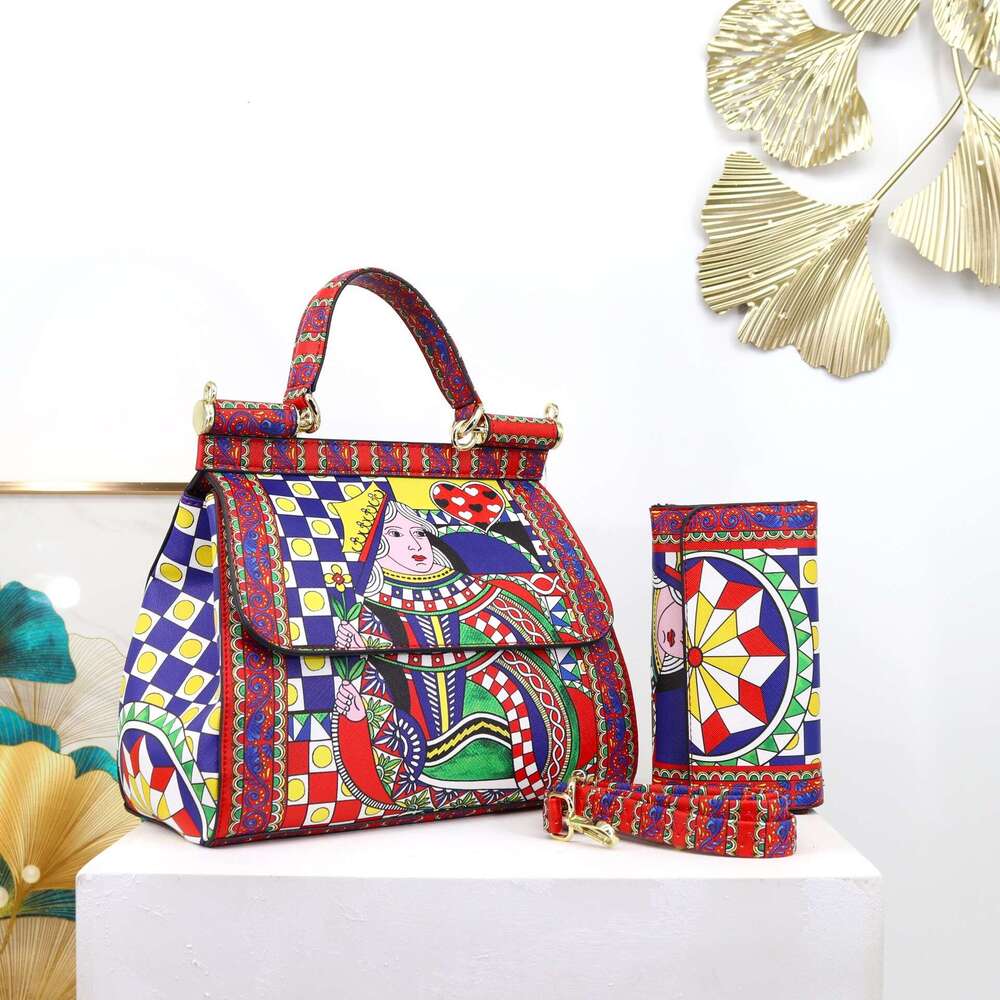 New Printed Two Piece Set Women S Texture Light Luxury Bag Guangzhou