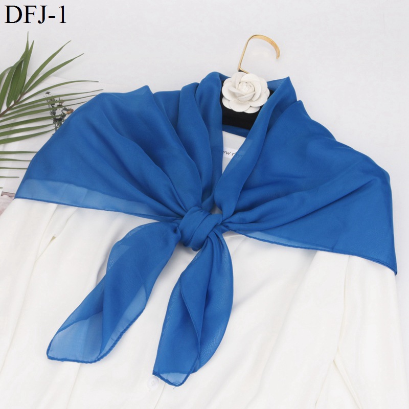 K1279Solid color chiffon square scarf versatile neck scarf solid color square scarf dance scarf