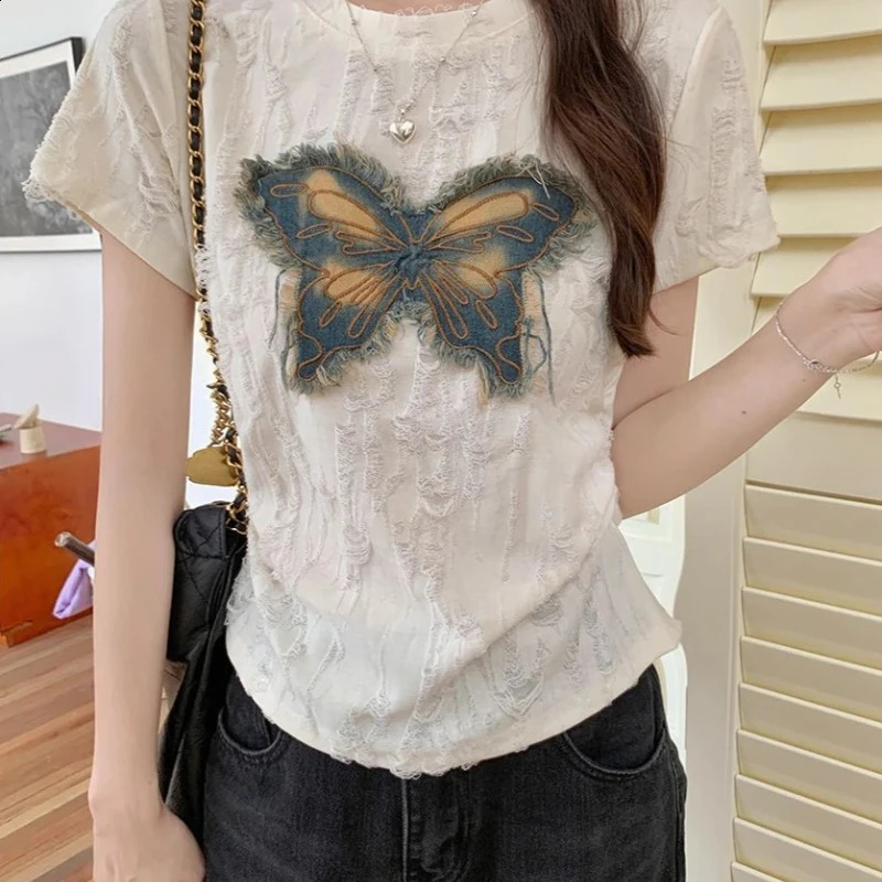 Short Sleeve Woman Tops Graphic T Shirt for Women Yk2 Korean Y2k Clothes Clothing Female Harajuku Fashion Japanese Vintage Emo 250707