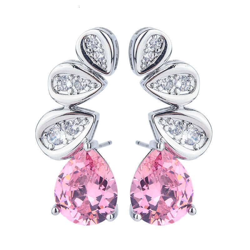Royal Blue Row Dia Water Drop Symmetrical S Sier Needle Stud High-End Design Socialite 2023 New Earrings 379