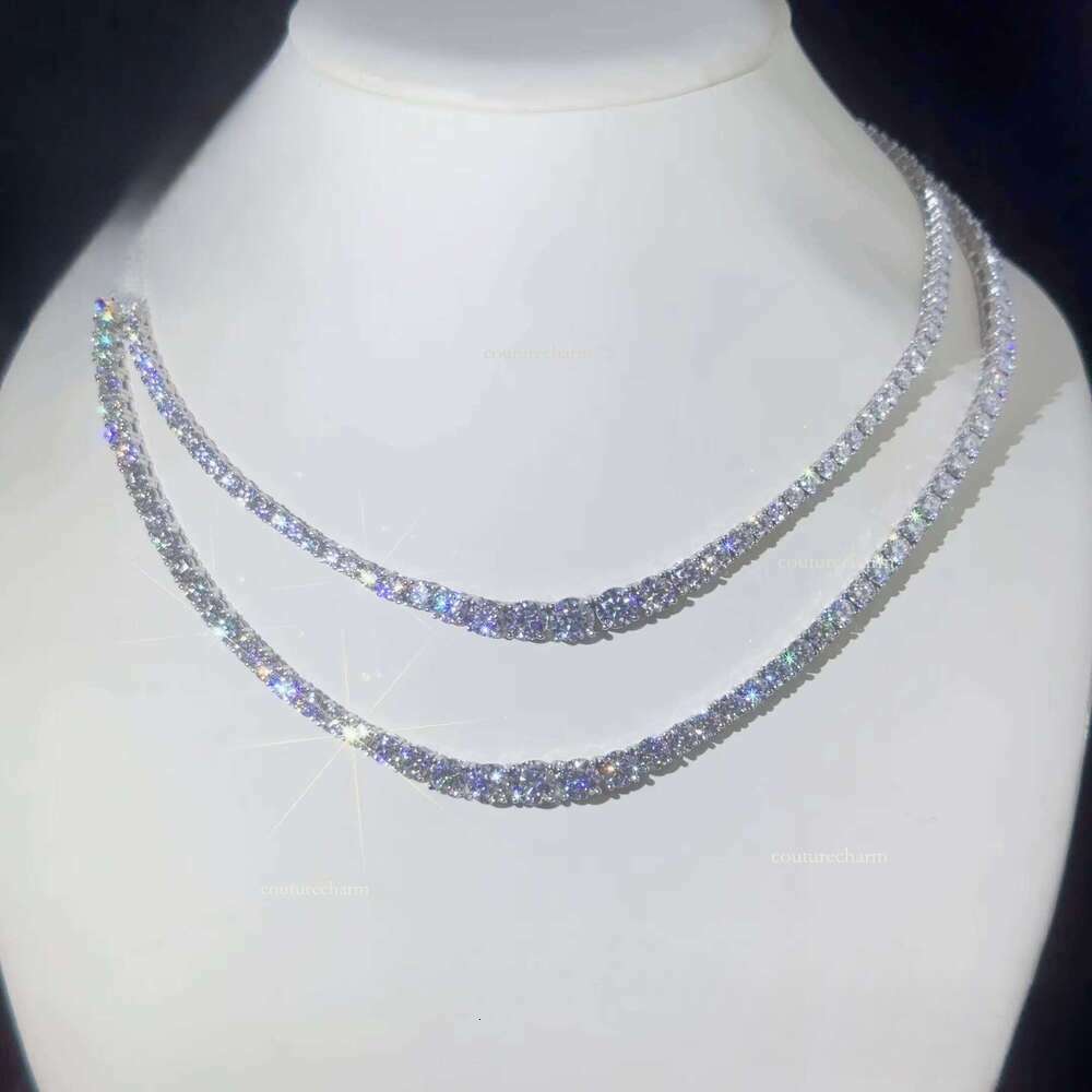 New Arrival 3mm Sier Necklace Iced Out Jewelry Moissanite Dia Tennis Chain GRA Certified