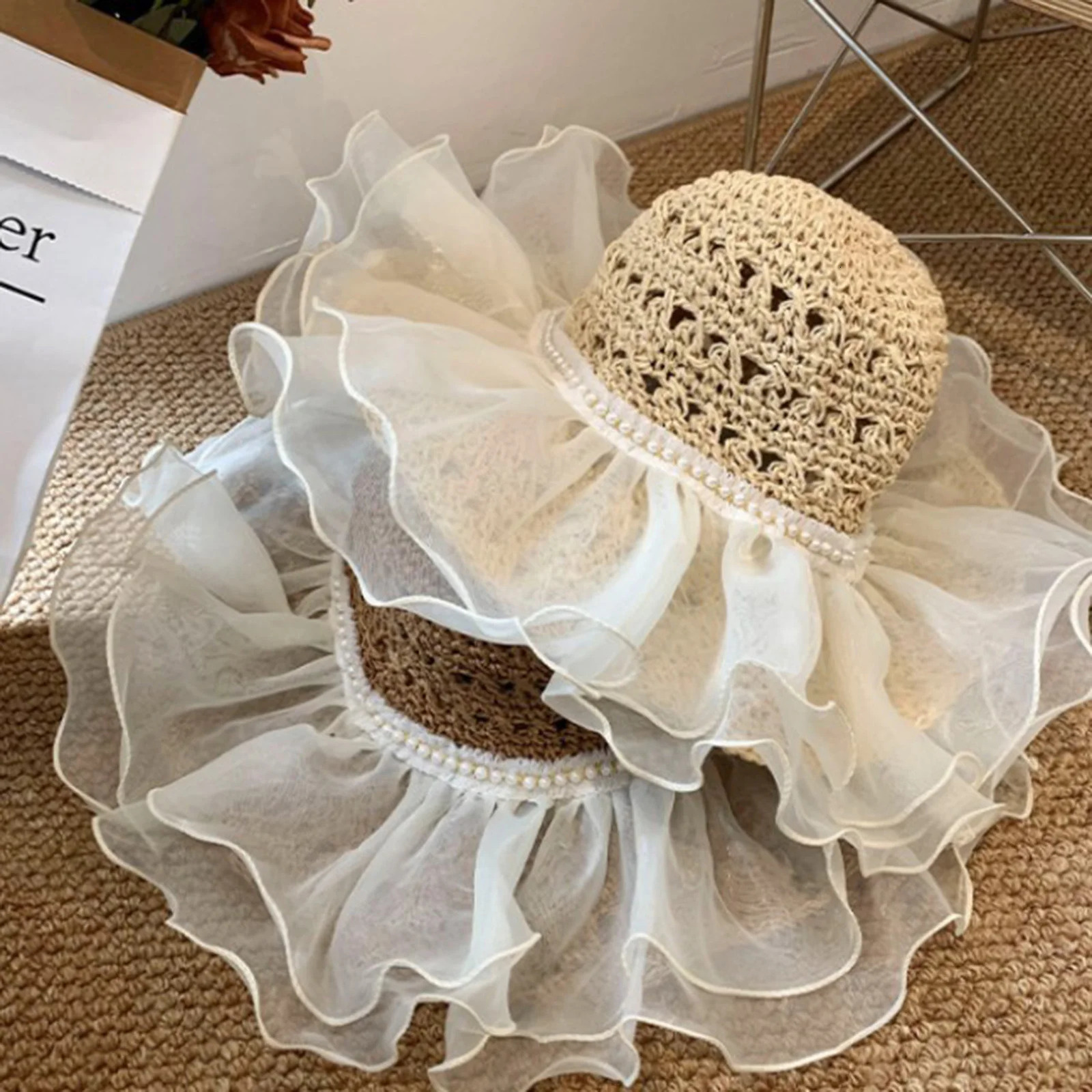 Womens Summer Sun Hat Wide Brim Straw Breathable Foldable Elegant Hats for Traveling Beach Fishing Hiking 250707