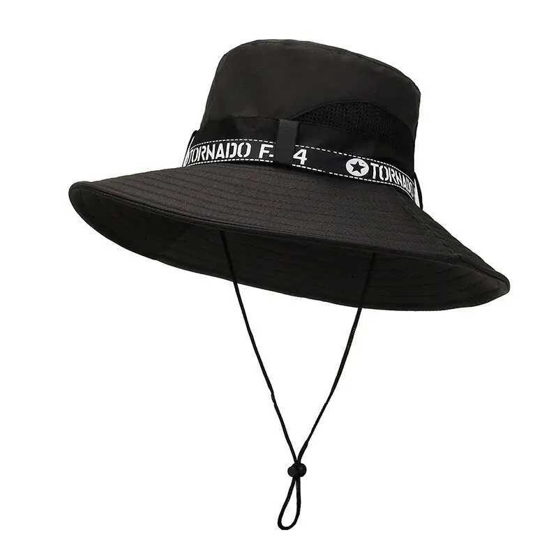 New Hot Selling Spring Summer Bucket Hat Mens Solid Color Big Brim Sun Hat Womens Folding Fishing Mountaineering Outdoor Hat Y250707
