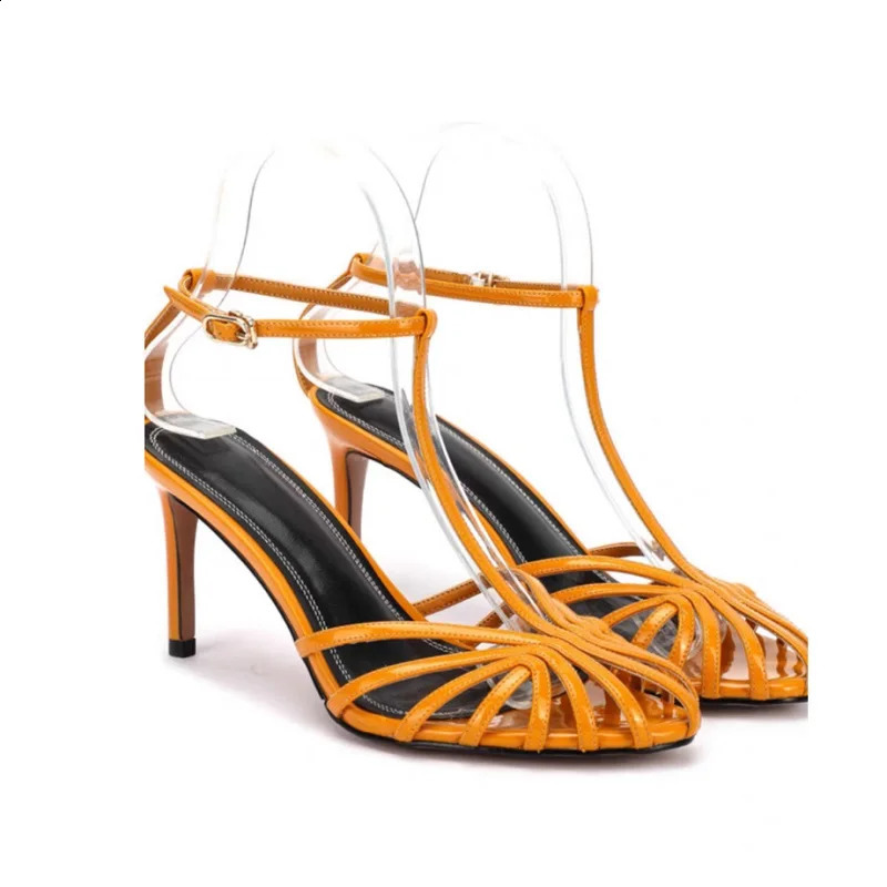 Sandal 2025 Simple Style Tstrap Sandals for Girl Sexy Heel N Band Party Wedding Shoes Summer Sandalias 250703