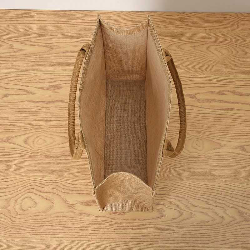 Large capacity imitation linen mens handbag top-opening handbag shopping bag student book storage bag