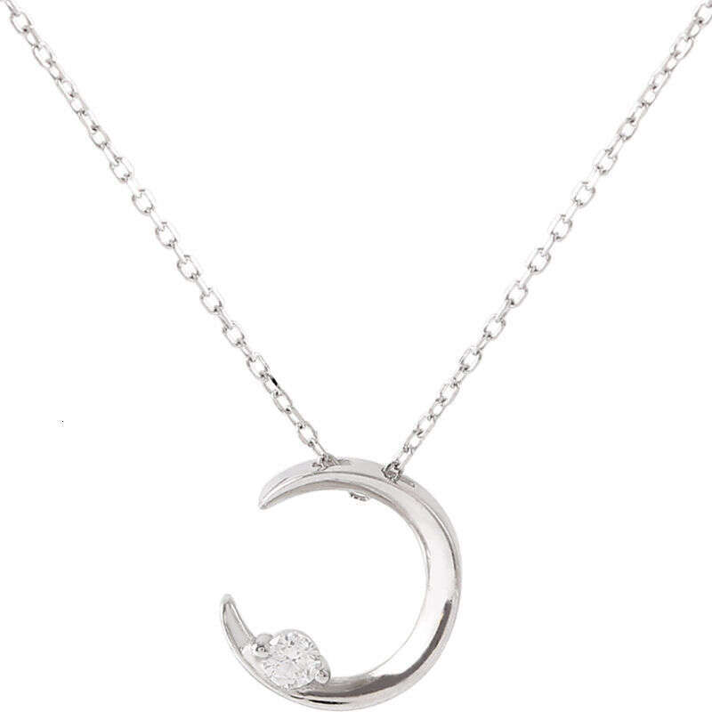 DHcollections Moon Pendant Necklace for Women, Simple Collarbone Chain, Summer Light , Niche Design, Minimalist Style, High-End Feel