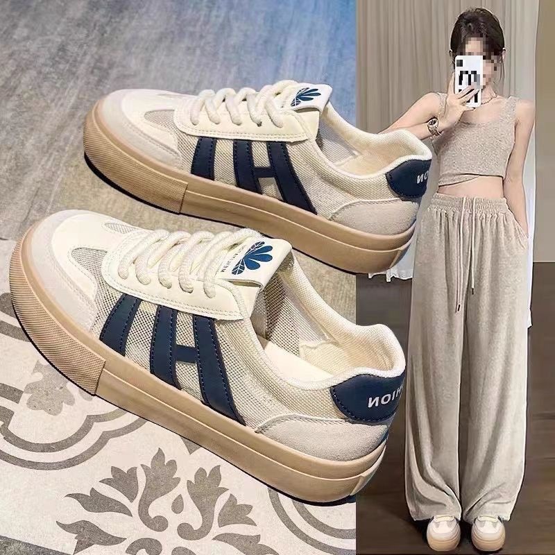 Net surface one foot leisureplate shoes small white shoes women new breathable all go with light sports shoes 2025