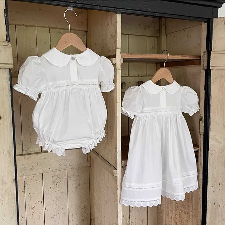 Childrens Dress Summer Casual Dress for Girls Pastoral Style Embroidery Flower Peter Collar Princess Dress Toddler Girl Dress R250707