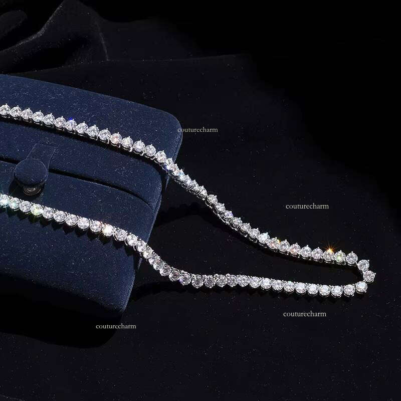 18mm Iced Moissanite 10K 14K Mesh Chain Necklace