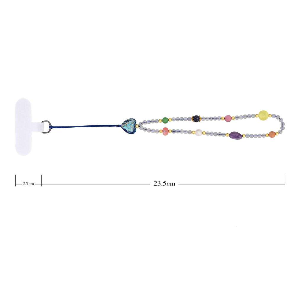 Fashionable Handmade Natural Bead Portable Short Full Set Colorful Phone Chain