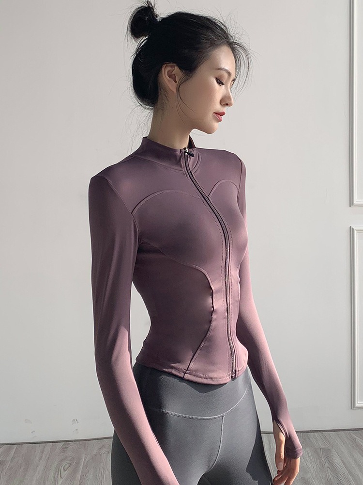 Women's Long-Sleeve Fitness Jacket - Quick-Dry Summer Sports Training Top with UV Protection