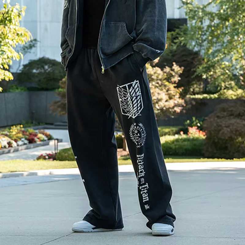 2K Fashion Anime Print Casual Comfortable Straight Leg Trousers Unisex Sweatpants z250705HI9P
