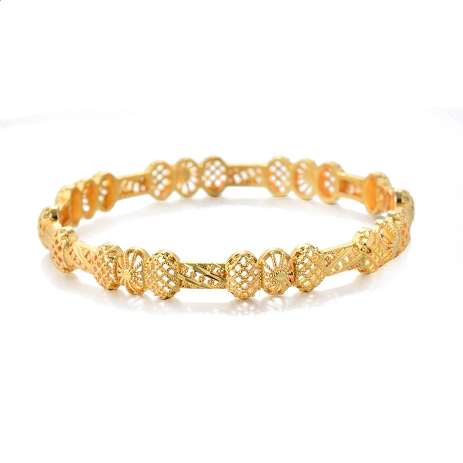 24K Gold Plated Various Shapes Bracelet for Men and Women Indian Cuban Chain Bangle Hiphop Jewelry Gifts 250707