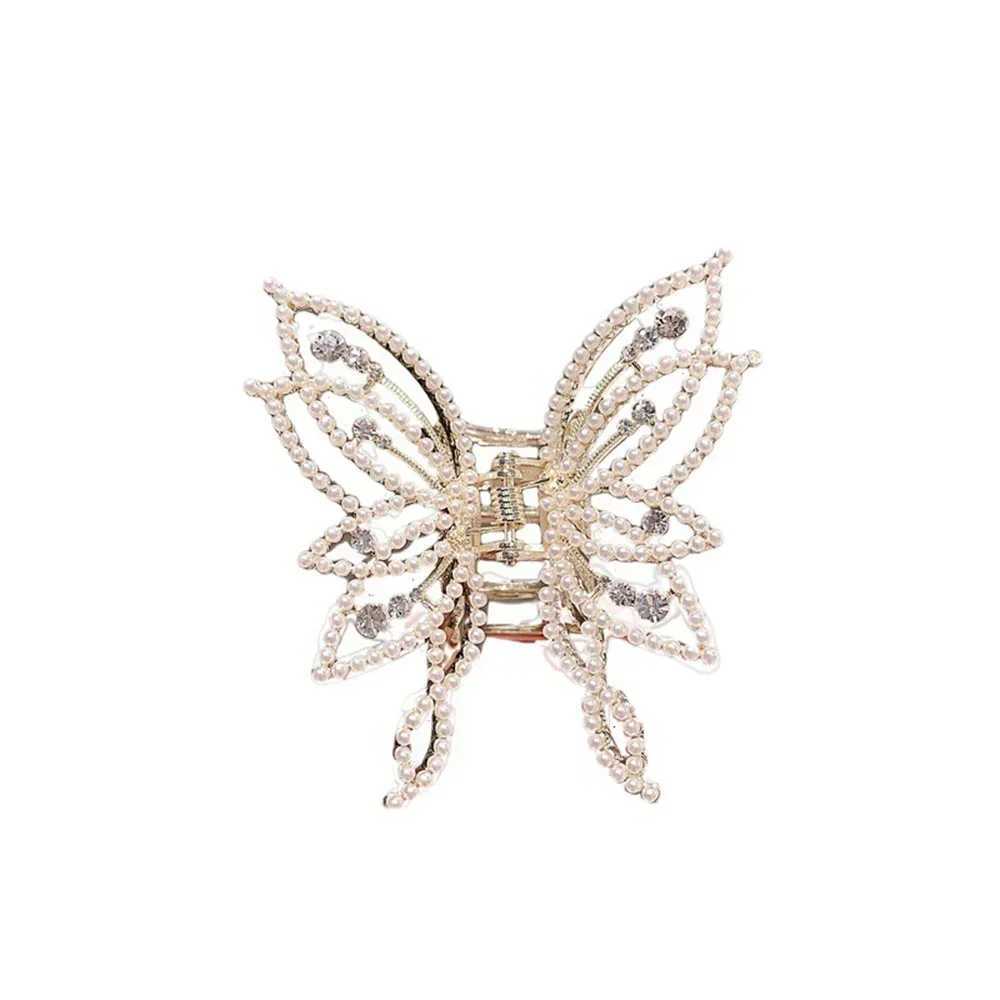Fashion Metal Openwork Hair Claw Butterfly Clips for Women Girls Elegant Ponytail Clip Vintage Pin Accessories Y250707