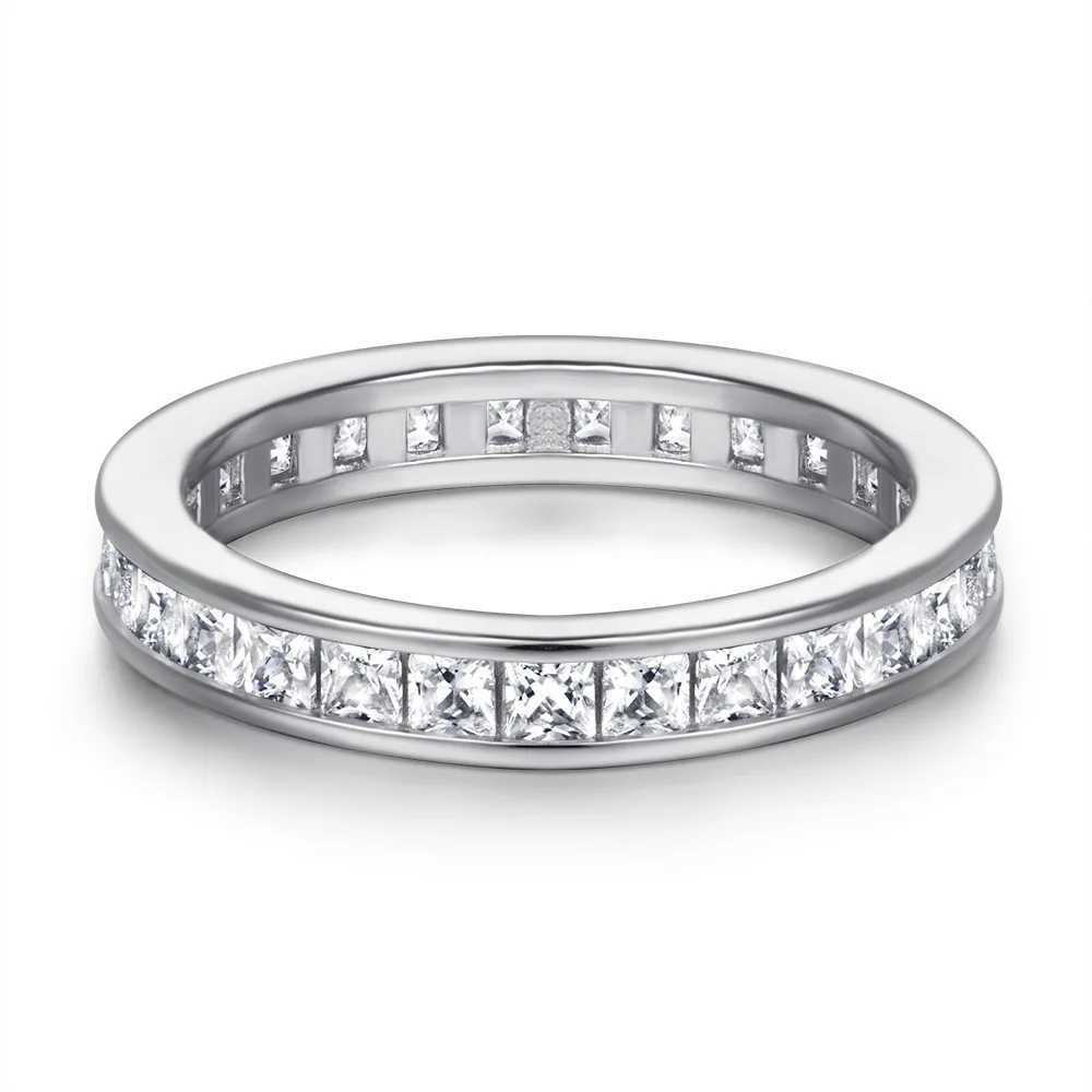 Eternity High Grown Diamond Ring 925 Sterling Silver Party Wedding Band Rings for Women Men Anniversary Engagement Jewelry Gift XJ250707