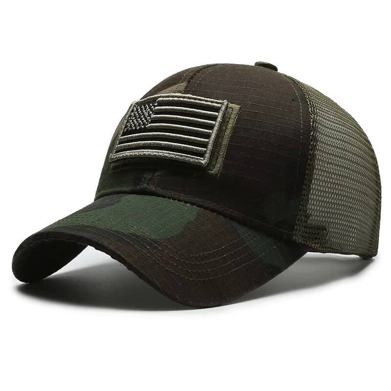 Men American Flag Camouflage Baseball Cap Male Outdoor Breathable Tactics Mountaineering Peaked Hat Adjustable Stylish Casquette ddmythur