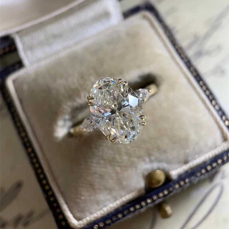 925 Sterling Silver Cubic Zirconia Wedding Ring for Women Luxury Engagement Rings Bright Fashion Jewelry XJ250707