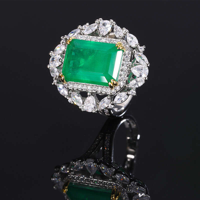 Jewelry Simulation Red Live New Fashion Pink Emerald Zircon Ring 1Dd