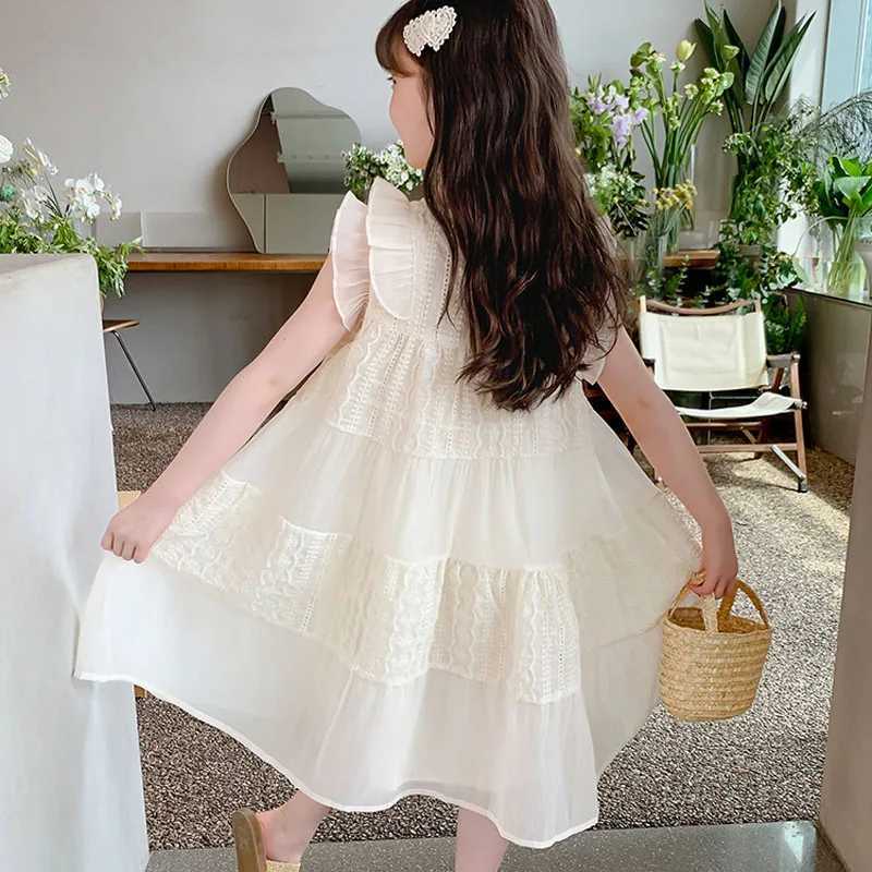 2024 New Girls Embroidery Princess Dress Childrens Summer Dress Sleeveless Baby Kids Simple Fashion Style Fairy Dress R250707