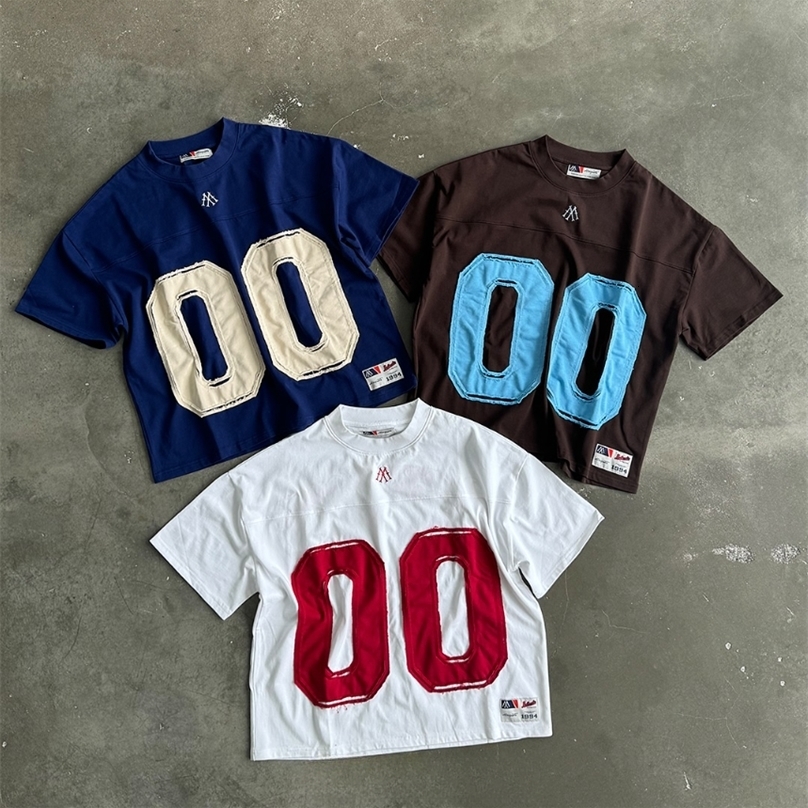 Y2K Street Retro Loose Cotton Sports T Shirt Men Women Street Hip Hop Summer Goth Trend Oversized Short Sleeve 250617CJ