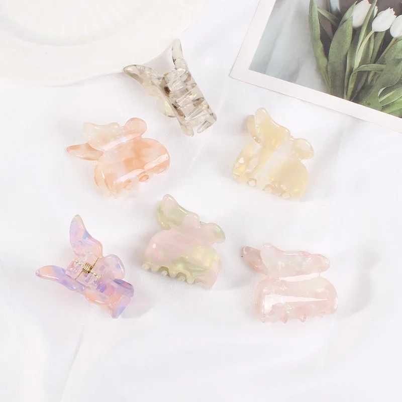Korean Fashion Butterfly Shape Aurora Mini Womens Hair Clips Crab Claw Girls Ponytail Hairpin Barrette Hair Accessories Y250707