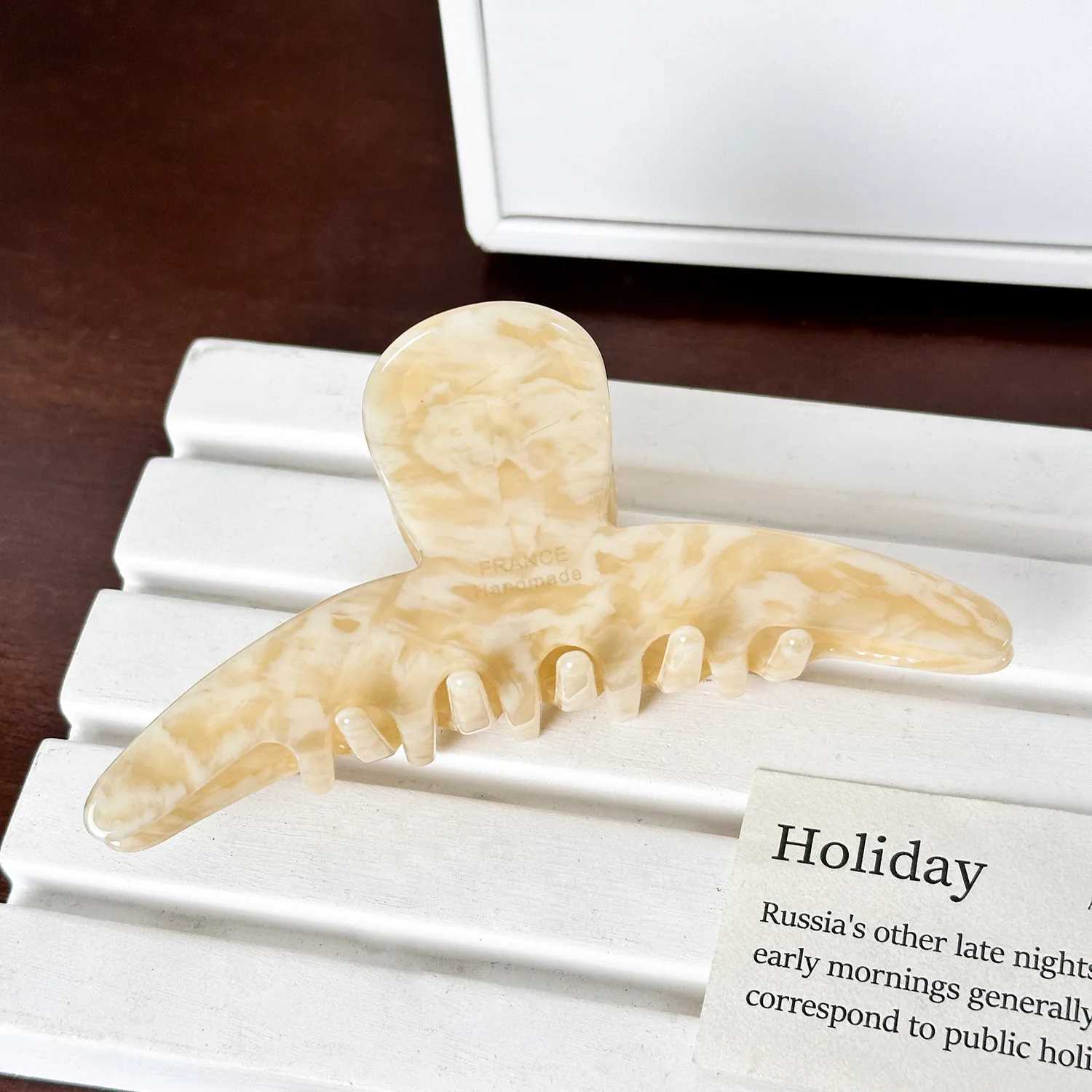 1pc Elegant temperament grab clip high-end feeling FRANCE gold standard large shark clip half zip clip hair clip Y250707