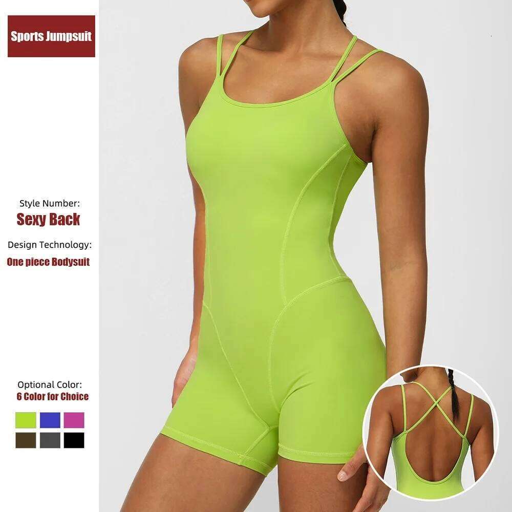 Cloud Rise Sexy Girl Backless Yoga Jumpsuit Women Workout Bodysuit Sports Set One Piece Tracksuits Fiess Suit Gym Sportswear