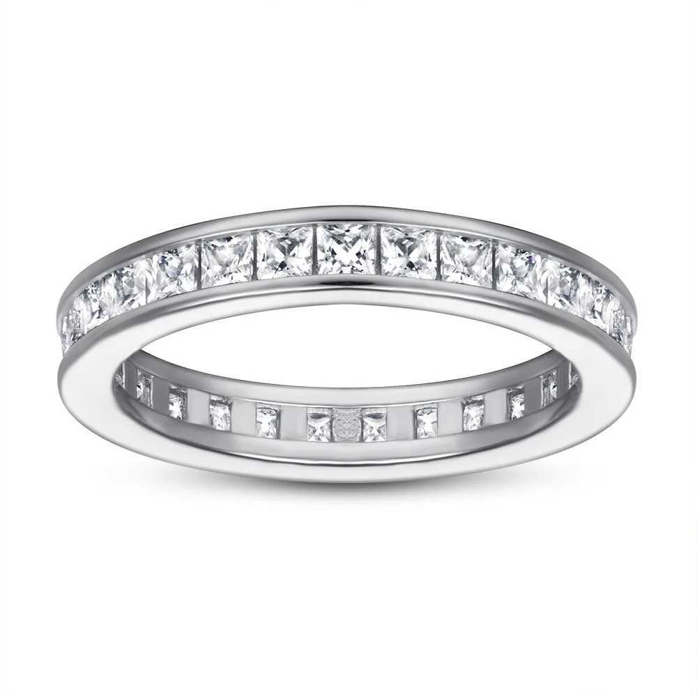 Eternity High Grown Diamond Ring 925 Sterling Silver Party Wedding Band Rings for Women Men Anniversary Engagement Jewelry Gift XJ250707