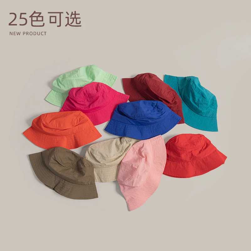 Ins Solid Color Casual Bucket Hats for Men and Women with Summer Thin Quick-drying Sun Protection Versatile Drawstring Brim Hat Y250707