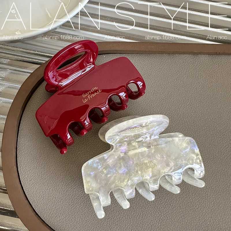 5.5cm Long Acetate Hair Crabs Red Hair Clips for Girls and Women Tie up Hair Accessories New korean Fashon Z250707