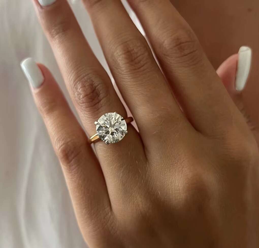 Anster Jewelry IGI Lab Diamond Ring 3.0ct Round Diamond 18k Gold Ring Engagement Wedding Band Classic Gift Band