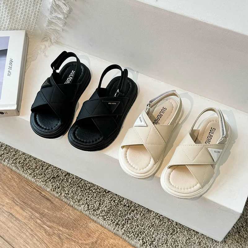 2025 Summer Casual Cute Round Toe Buckle Solid Color Comfortable Childrens Casual Sandals Girls Shoes Toddler Girl Shoes R250707
