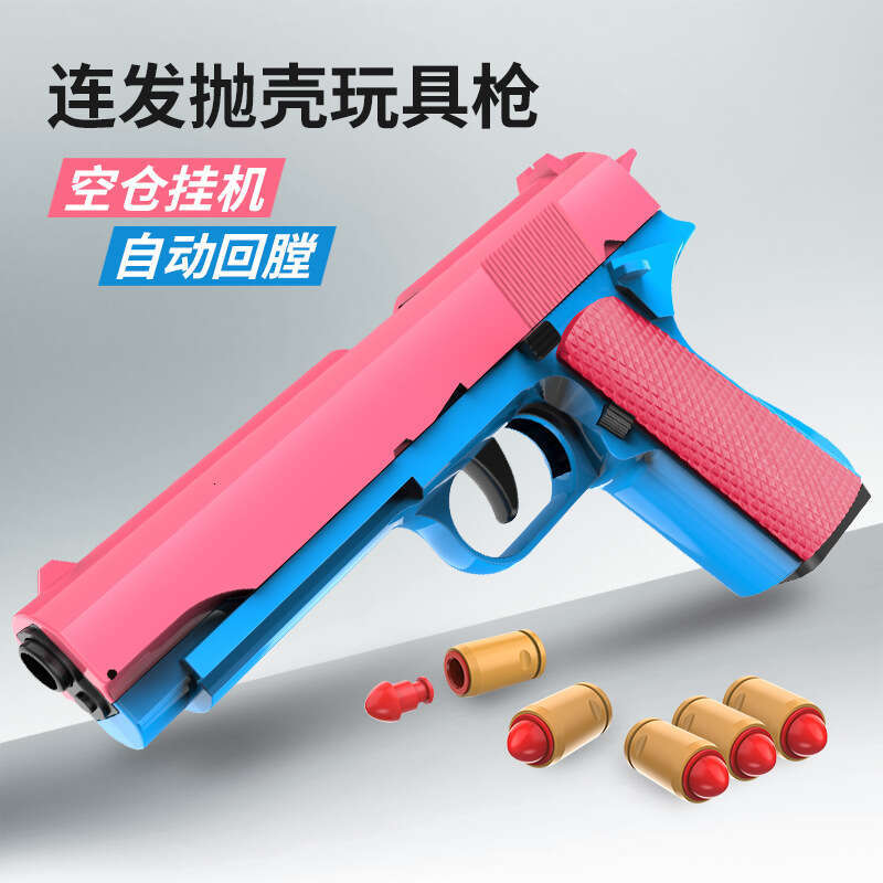 Fully Shell Ejection 1911 Colt Empty Chamber Locking Can Fire Automatic Re-ing Pistol Soft Bullet Gun Batch Method