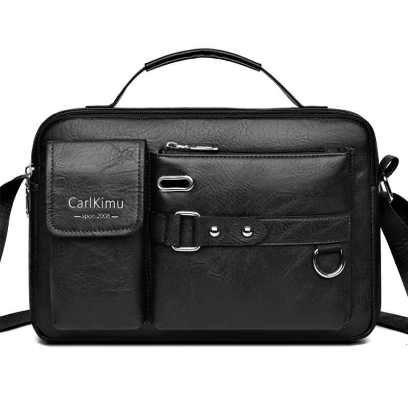 PU Handbag Mens Casual Business Large Capacity Shoulder Crossbody Bag ddmynov