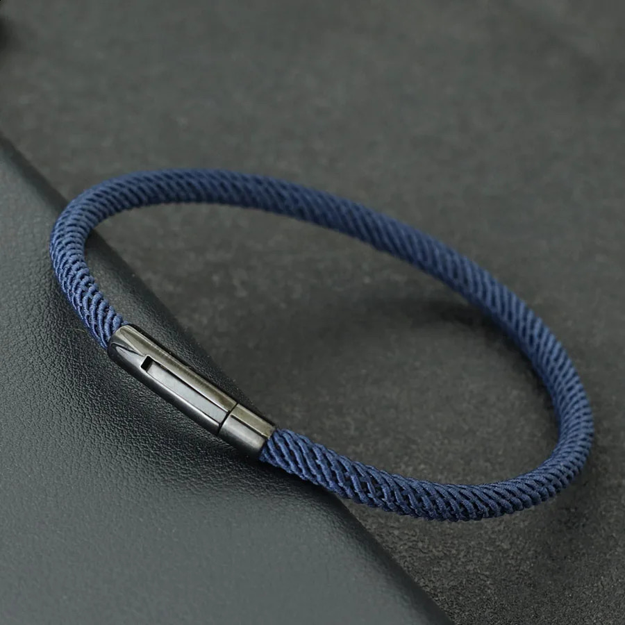 Fashion Stainless Steel Buckle Bracelet Bangle Unisex 4mm Milan Thread Charm Gift for Lover Leisure Accessories Jewelry 250707