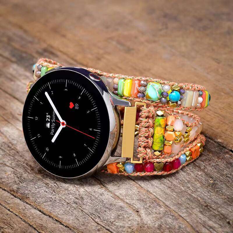 Creative Natural Stone Samsung Bohemian Vegan Orange 3-Layer Smart Watch Band