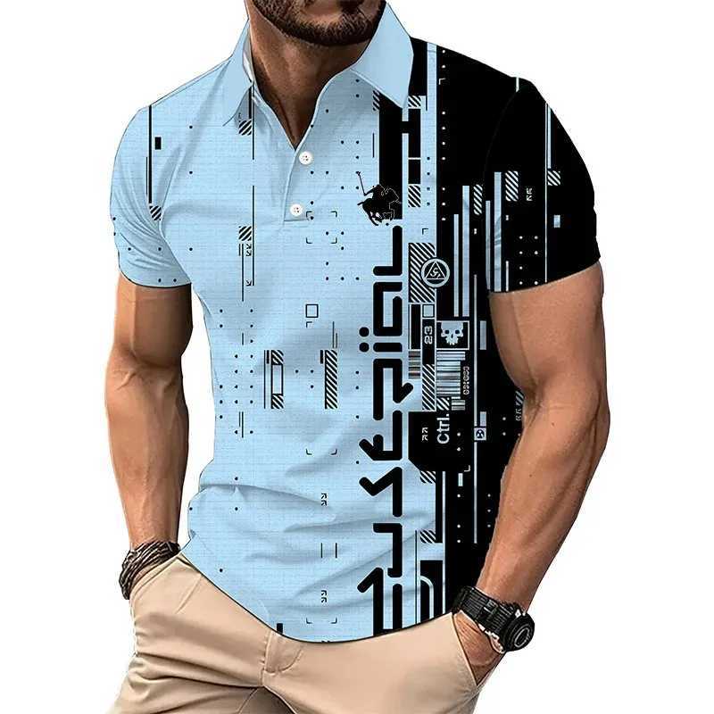 Mens New T-shirt Classic Short sleeved Polo Shirt Summer Top Casual T-shirt Button Collar Super Large S-4XL Casual Polo Shirt Y250707 Y250707