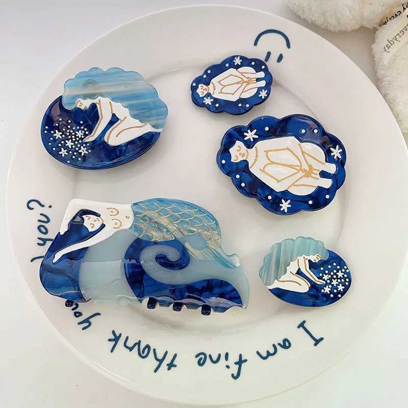 YHJ Maiden in the Night Sky Hair Claw Beautiful Girl Acetate Hair Clips Claw Hair Accessories for Women Girls Z250707