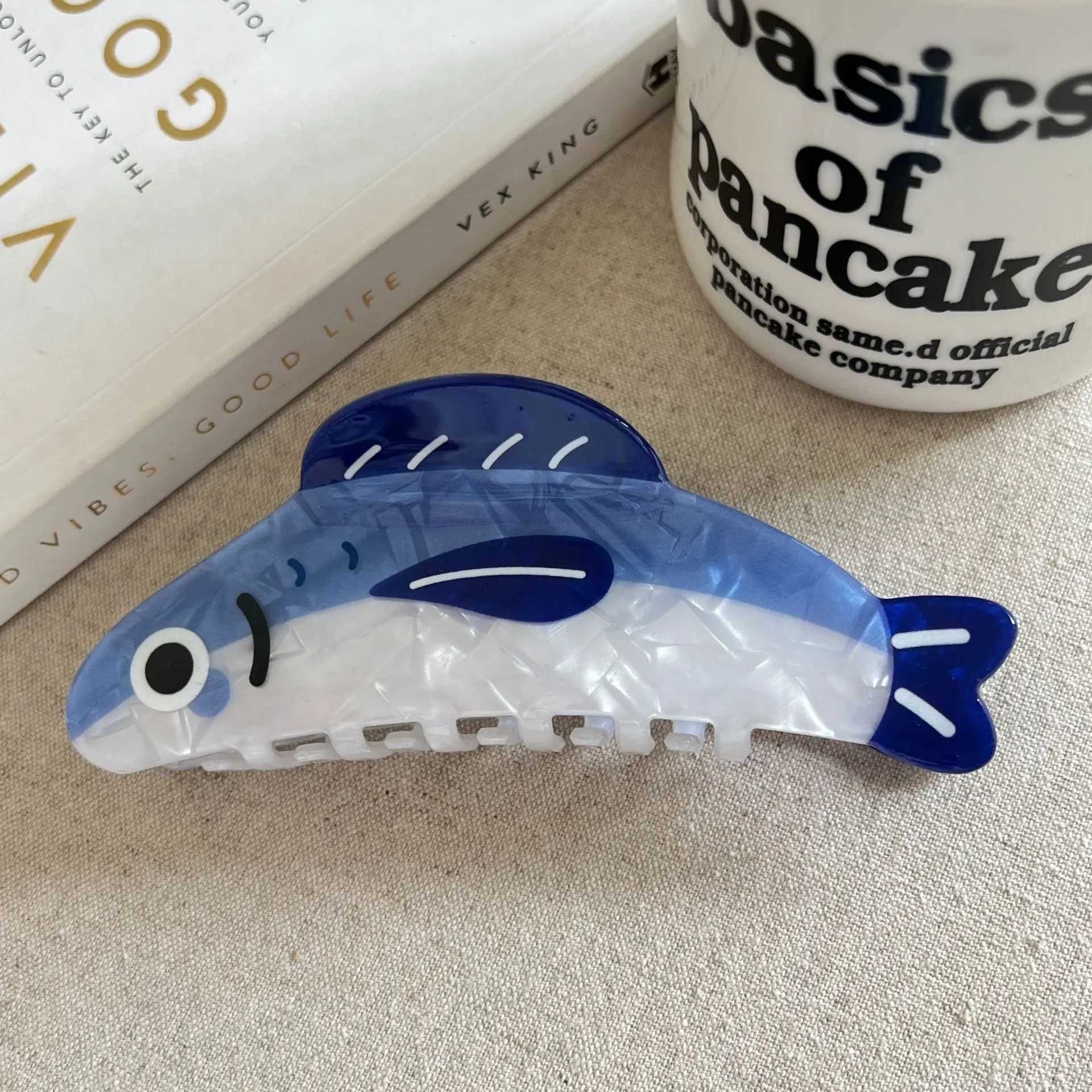 Muweordy Blue Sardine Hair Claw Simulation Fish Marine Animal Claw Clip Beach INS Hot Crab Hair Clips Hair Accessories for Women Z250707