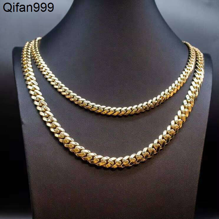 2025 10K 14K Gold 8Mm Cuban Chain Iced Out Hip Hop Boutique Jewelry Mens Necklace