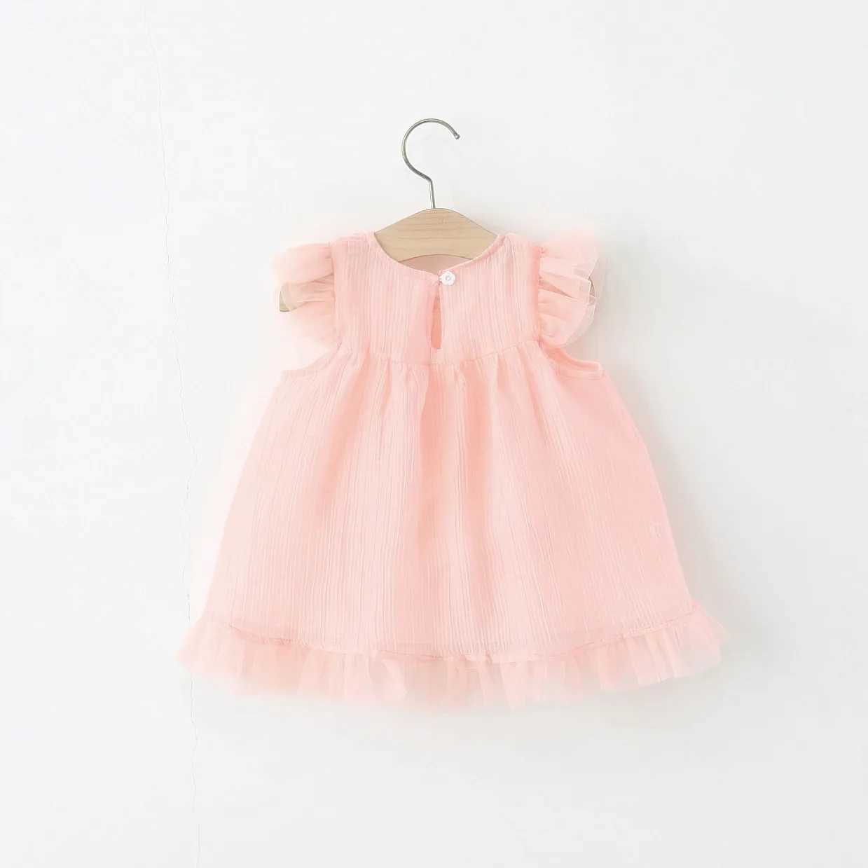 Baby Girl Summer Cotton Dress Full Print Bow Girl Dress Cute Little Fly Sleeves Girl Princess Dress Baby Clothing Girl R250707