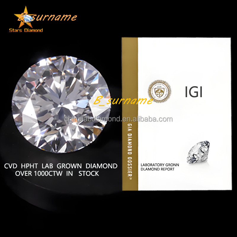 Starsdiamond Synthetic Lab Diamond Igi Gia 0.5- 3 Carat D E Color VS VVS Hpht Cvd Loose Diamond Lab Grown Diamond