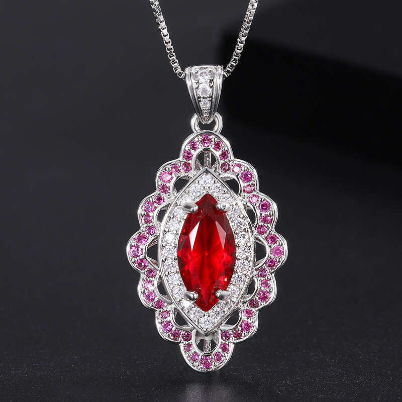 2022 New Trendy Red Pendant Necklace For Women Jewelry 655